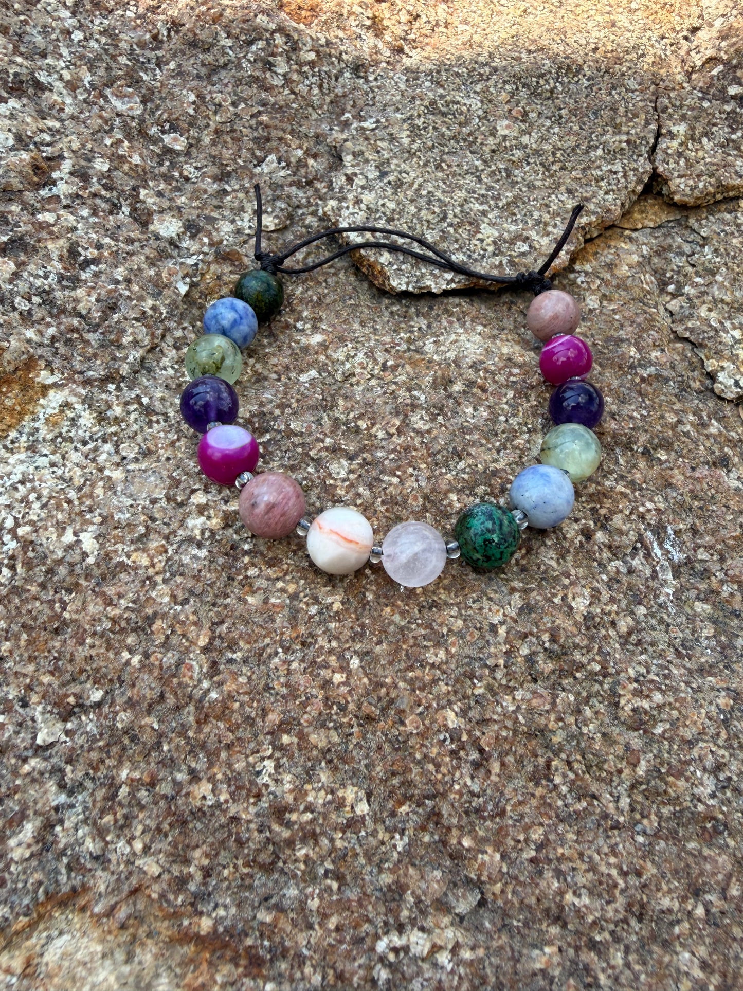 Adjustable Crystal Bracelet - Multicolour Rainbow