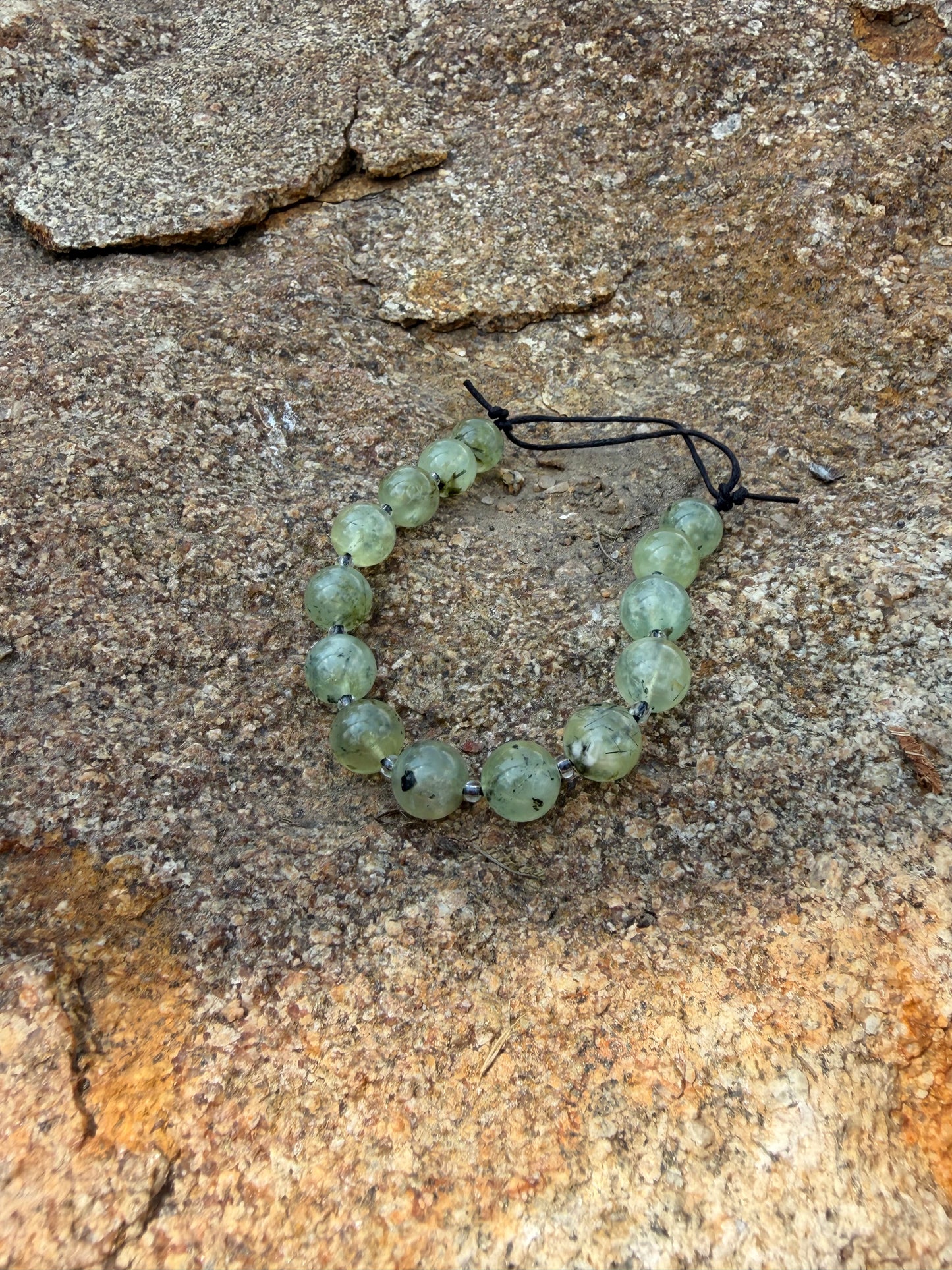 Adjustable Crystal Bracelet - Prehnite
