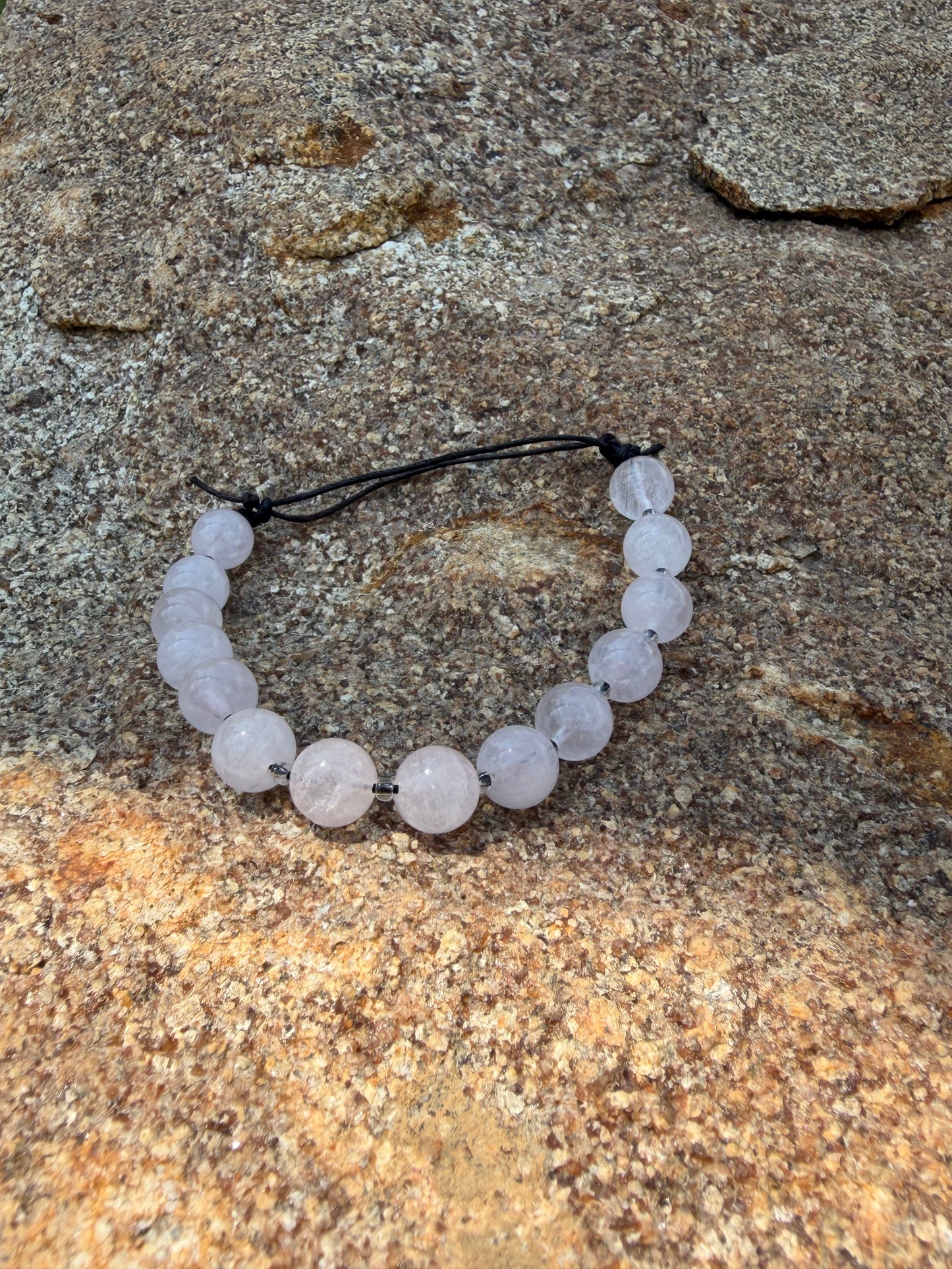 Adjustable Crystal Bracelet - Rose Quartz