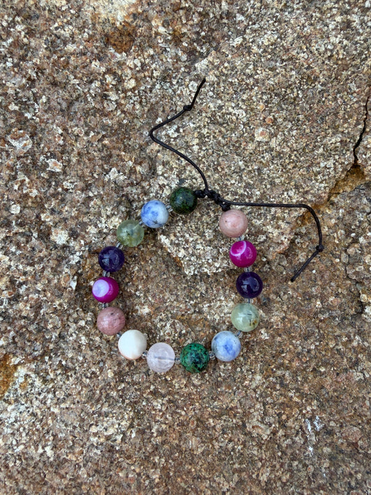 Adjustable Crystal Bracelet - Multicolour Rainbow