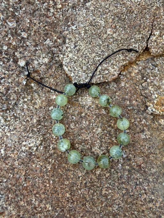 Adjustable Crystal Bracelet - Prehnite